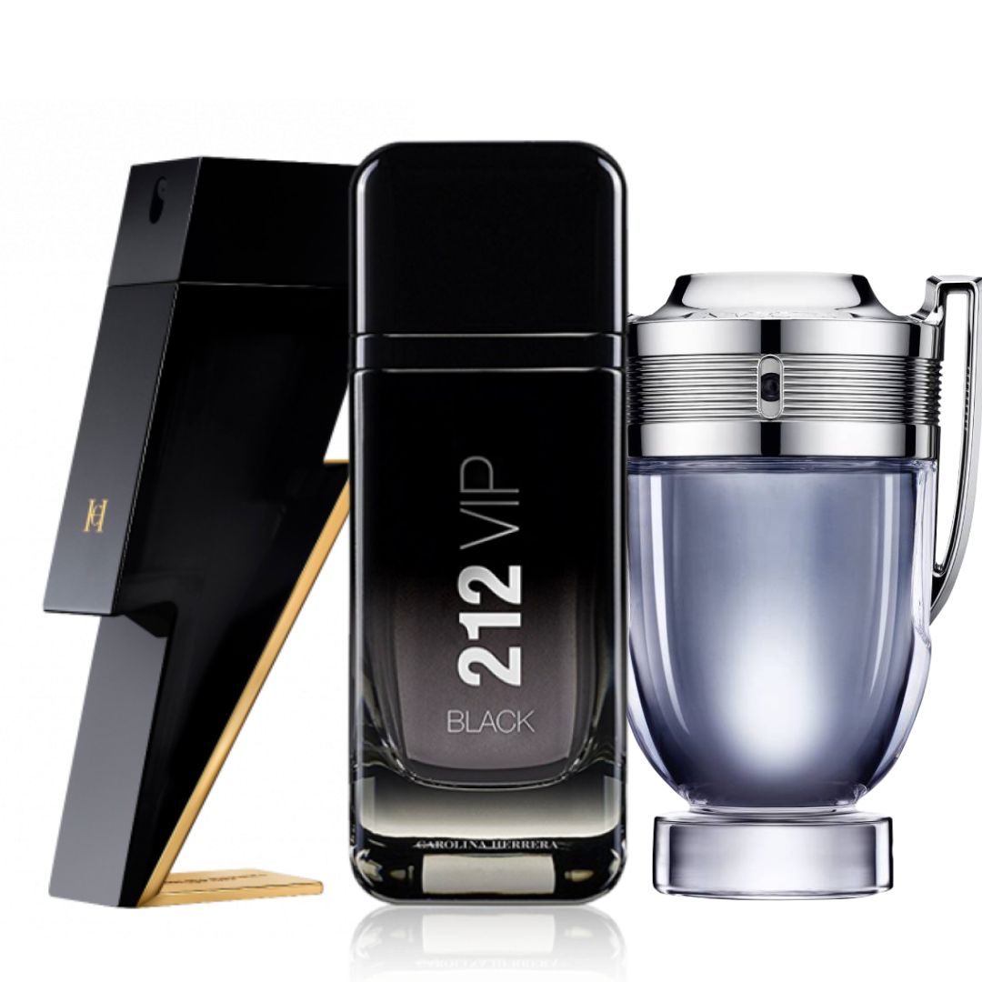 Combo 3 Perfumes: Bad Boy + 212 VIP Black + Invictus